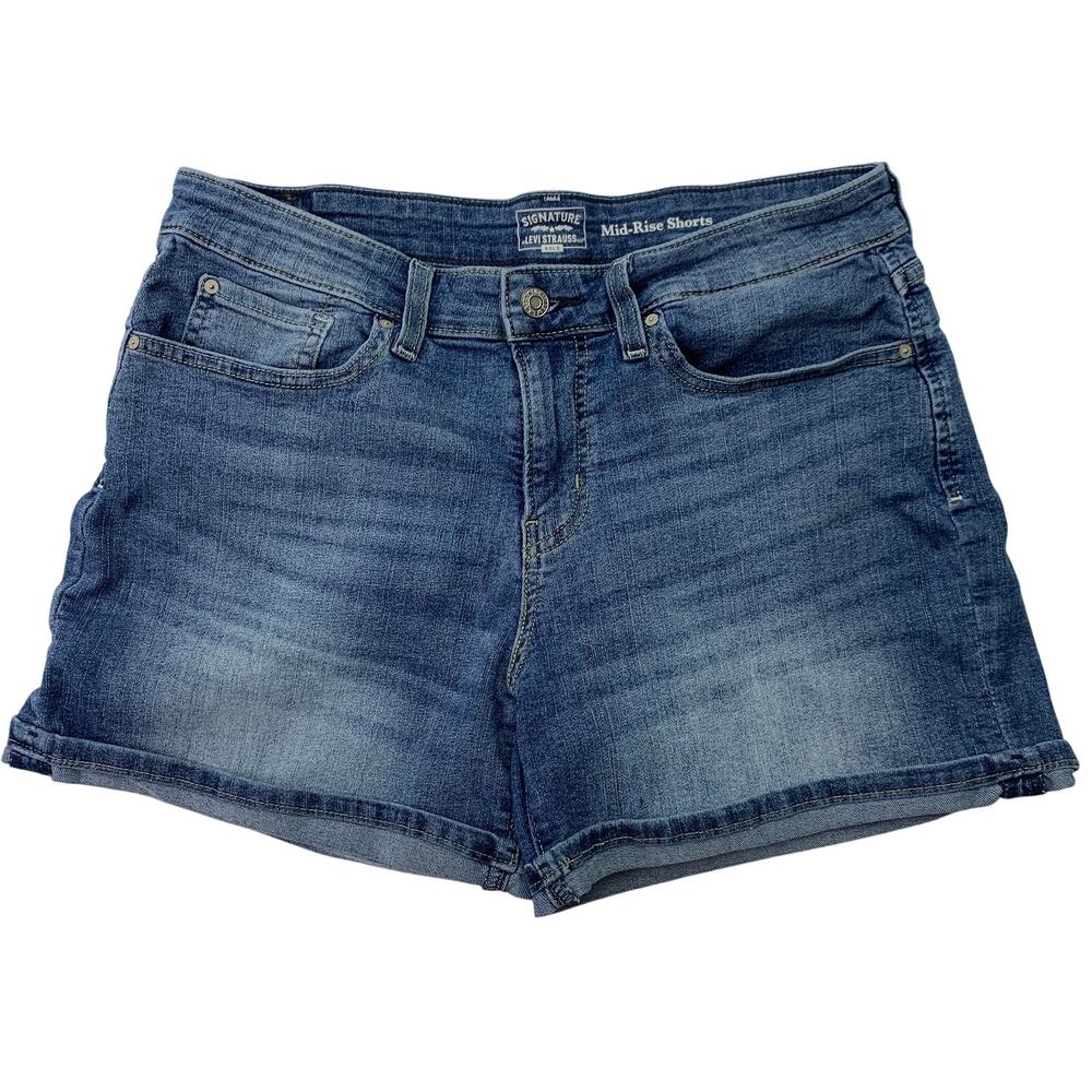 Levi's Womens Size 12 Rolled Hem Denim Jean Shorts Waist 31 Stretch